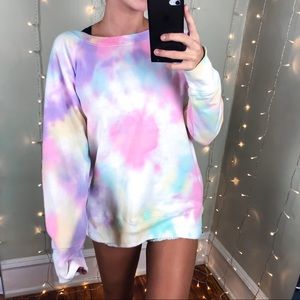 Oversized Tie Dye Crewneck Sweatshirt